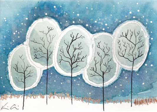 Snowy Holiday Trees